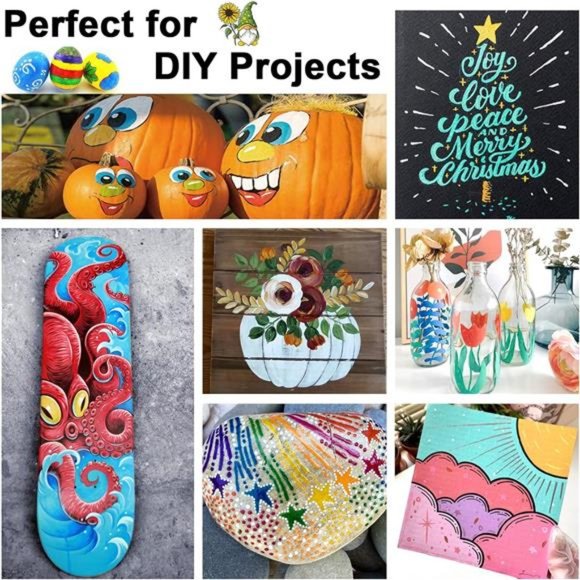 24 Colors Acrylic Paint Pens, Dual Tip Pens With Medium Tip and Brush Tip - Picture 6 of 7